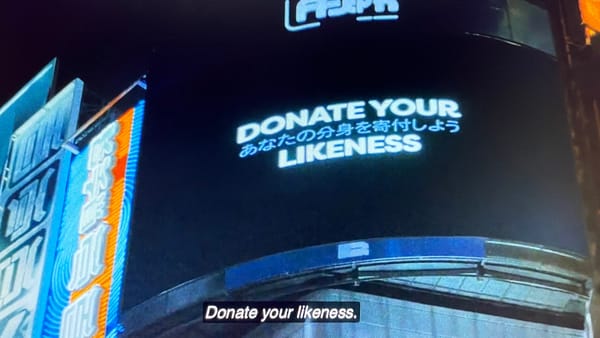 Still from movie The Creator "Donate your likeness", SAG-AFTRA begs to differ
